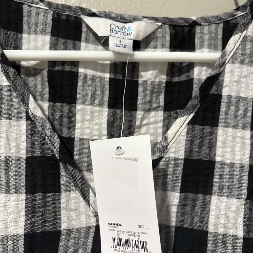 Croft & Barrow Black & White Checkered Dress - Picture 3 of 8